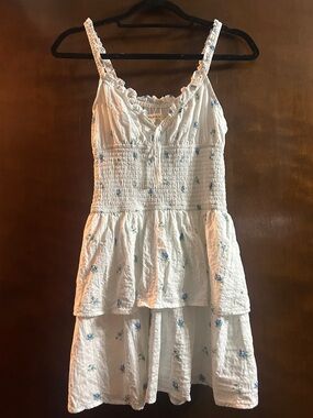 Aeropostale White Dress with Blue Floral Accents